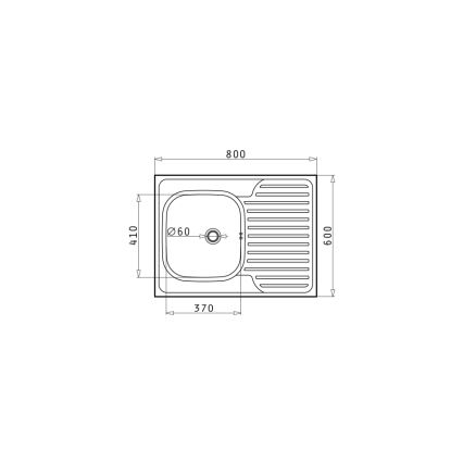 Pyramis 101041501 - Keukenspoelbak CORE 80x60 cm satijn