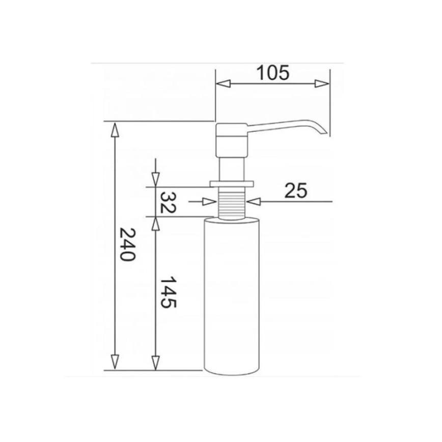 Pyramis 28102701 - Inbouw zeepdispenser zwart