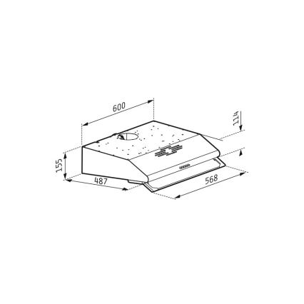 Pyramis 65029502 - Afzuigkap met twee motoren STANDARD 60 cm RVS