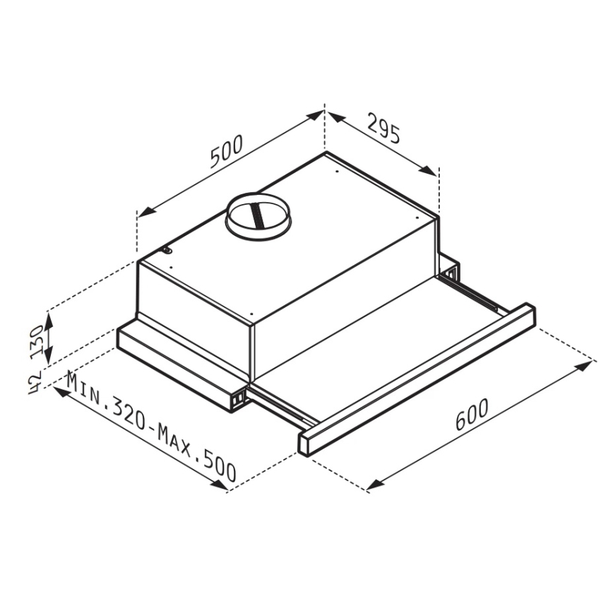 Pyramis 65040001 - Keukenafzuigkap SLIDING NT 60 cm wit