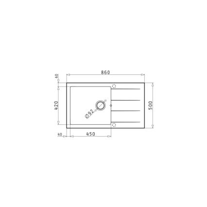 Pyramis 70070611 - Keukenspoelbak ATHLOS 86x50 cm graniet/wit