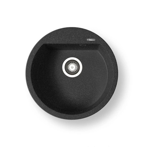 Pyramis 70106911 - Gootsteen ALAZIA diameter 51 cm graniet/zwart