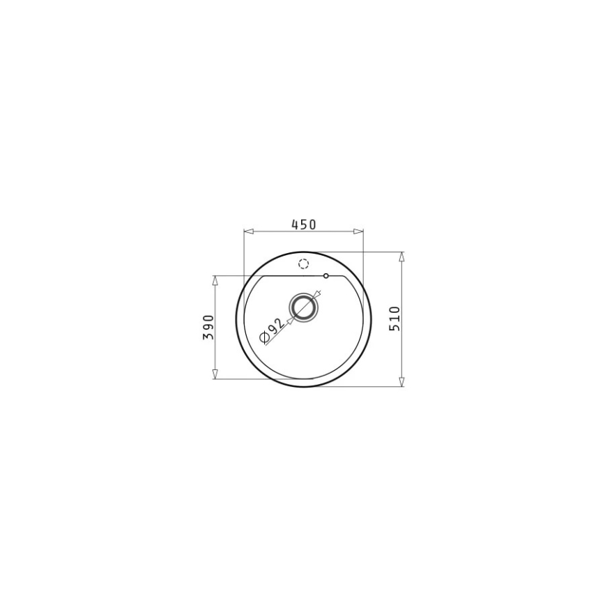 Pyramis 70106911 - Gootsteen ALAZIA diameter 51 cm graniet/zwart