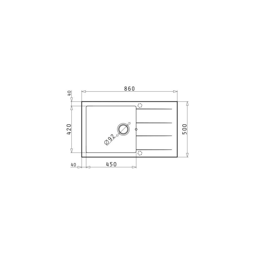 Pyramis 70107111 - Keukenspoelbak ATHLOS 86x50 cm graniet/zwart