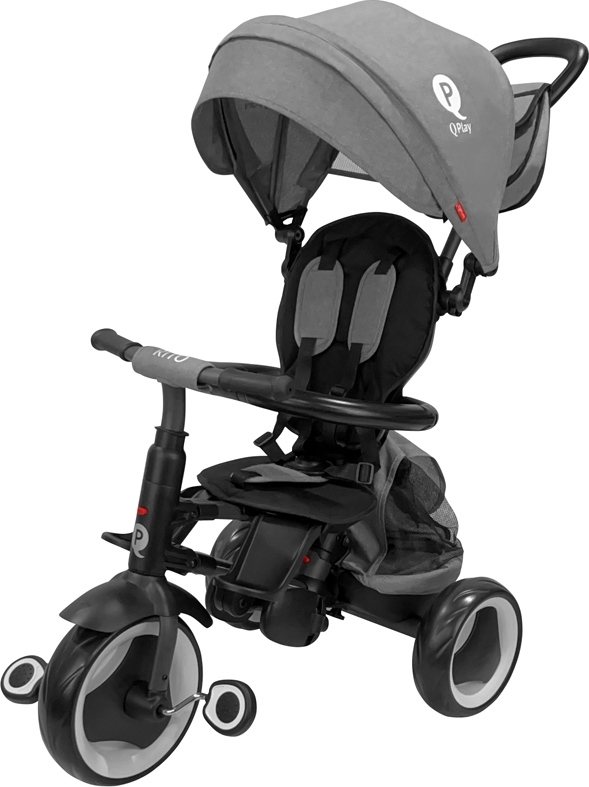 QPlay - 3-in-1 kinderdriewieler RITO EVA PLUS grijs