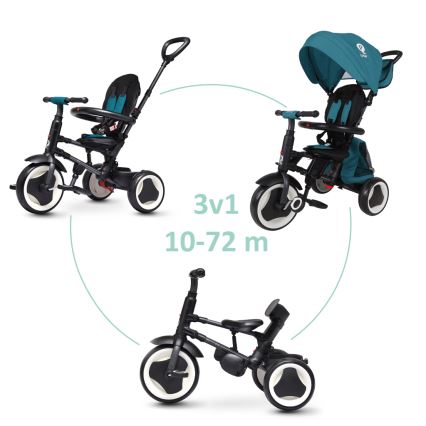 QPlay - 3-in-1 kinderdriewieler RITO EVA PLUS turkoois