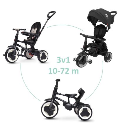 QPlay - 3-in-1 kinderdriewieler RITO EVA PLUS zwart