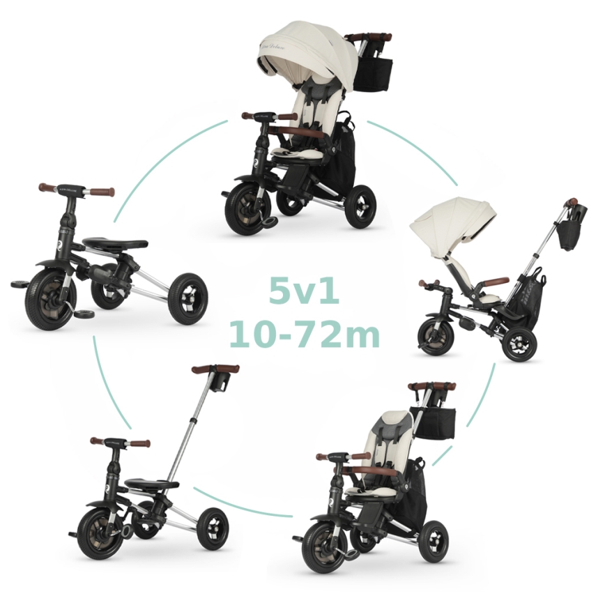 QPlay - 5-in-1 kinderdriewieler NOVA DELUXE beige