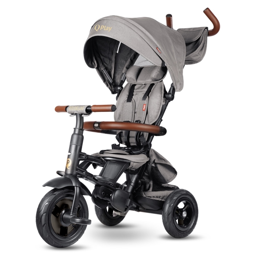 QPlay - 6-in-1 kinderdriewieler RITO DELUXE, grijs