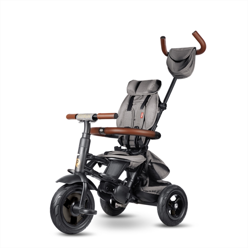 QPlay - 6-in-1 kinderdriewieler RITO DELUXE, grijs