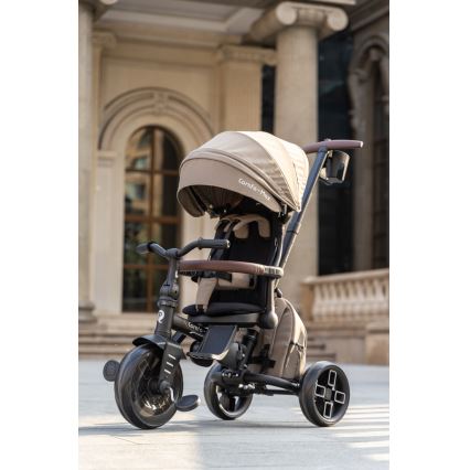QPlay - COMFO MAX 8-in-1 kinderdriewieler, bruin