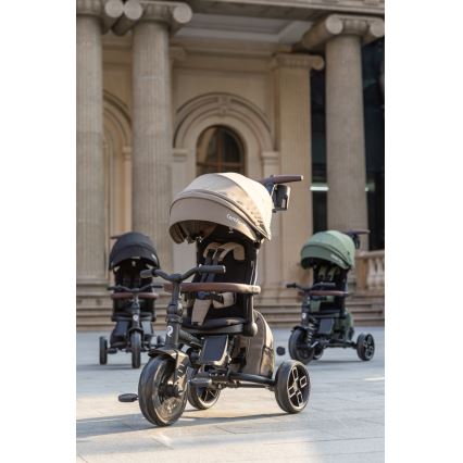 QPlay - COMFO MAX 8-in-1 kinderdriewieler, bruin