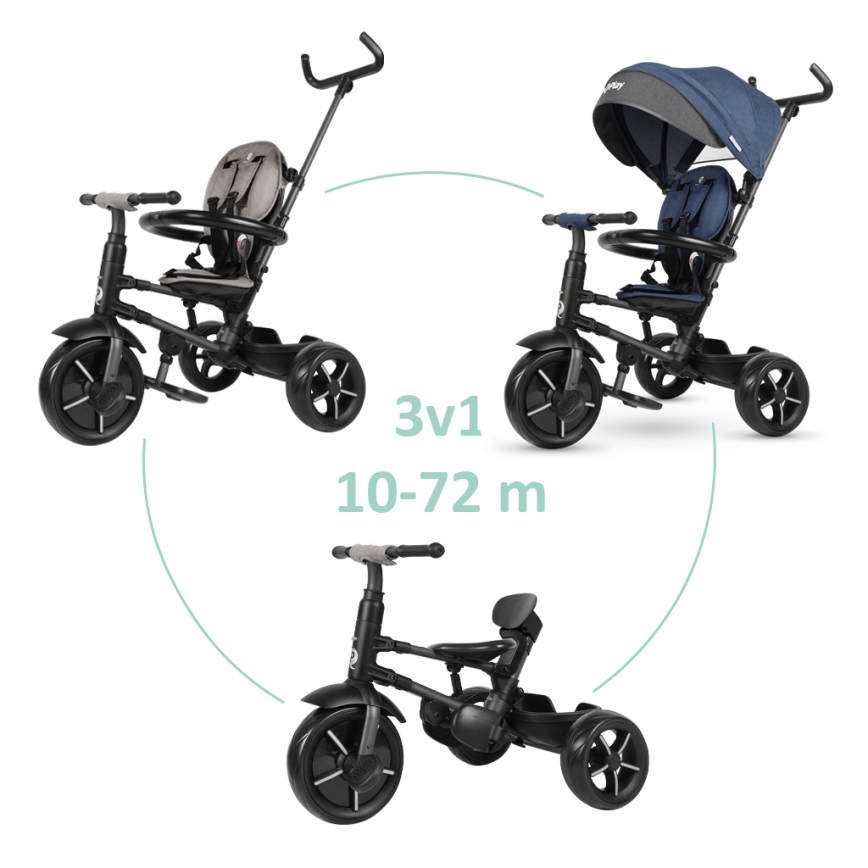 QPlay - Driewieler voor kinderen 3in1 RITO STAR blauw