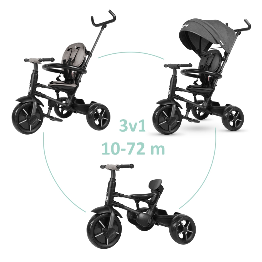QPlay - Driewieler voor kinderen 3in1 RITO STAR donker