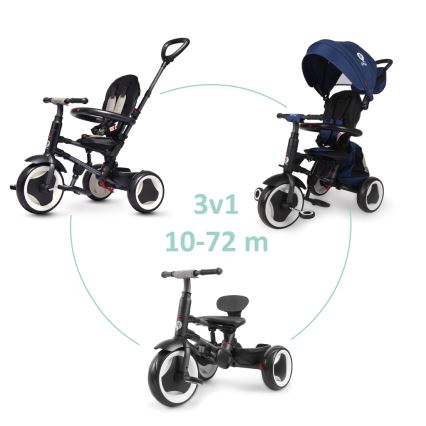 QPlay - Kinderdriewieler 3-in-1 RITO EVA PLUS blauw