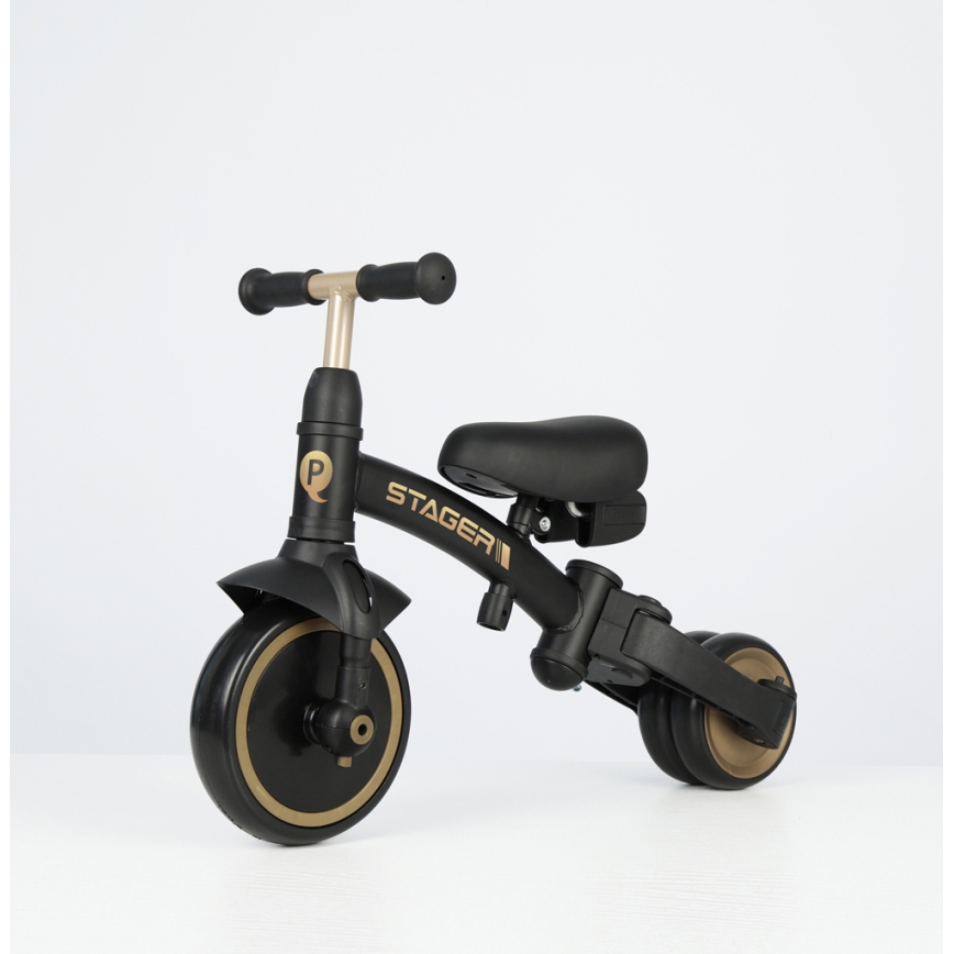 QPlay - Kinderdriewieler 3-in-1 STAGER zwart
