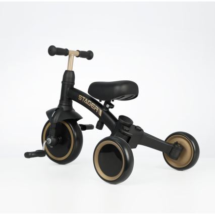 QPlay - Kinderdriewieler 3-in-1 STAGER zwart