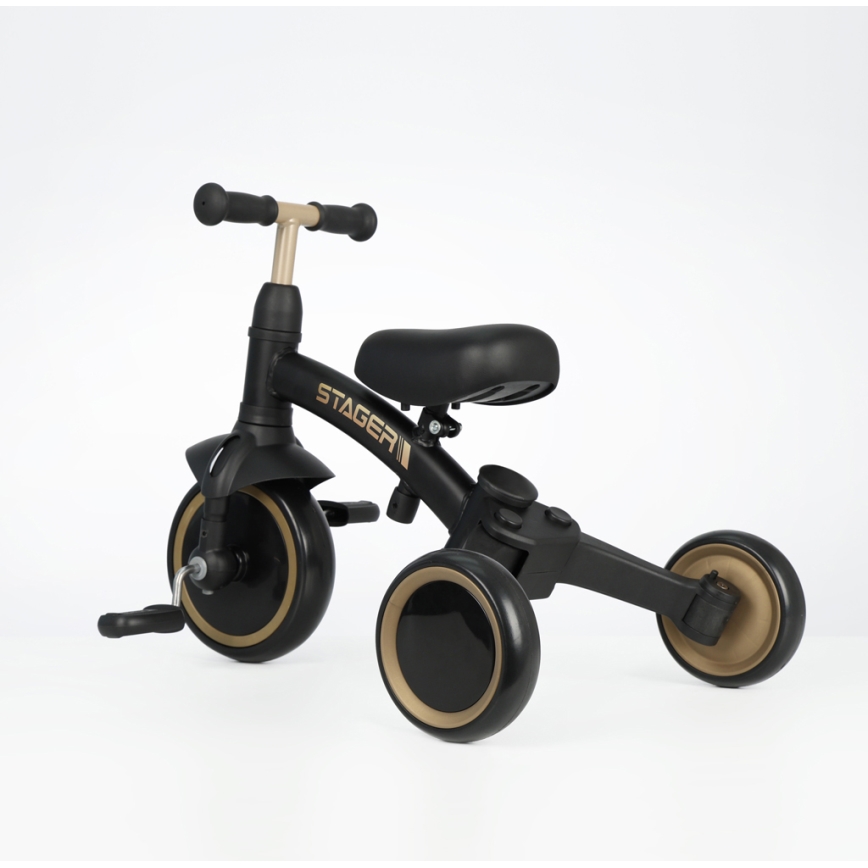 QPlay - Kinderdriewieler 3-in-1 STAGER zwart