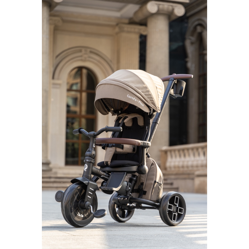 QPlay - Kinderdriewieler 8-in-1 COMFO MAX beige