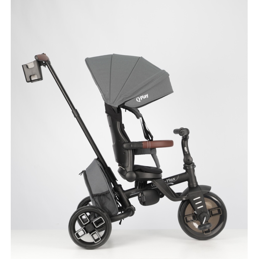 QPlay - Kinderdriewieler 8-in-1 COMFO MAX grijs