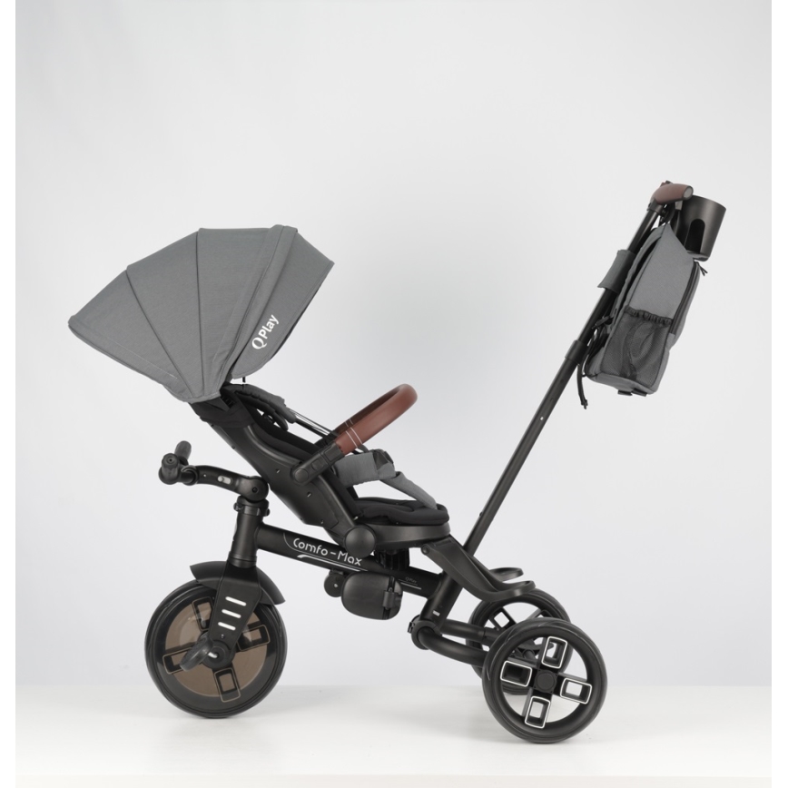 QPlay - Kinderdriewieler 8-in-1 COMFO MAX grijs