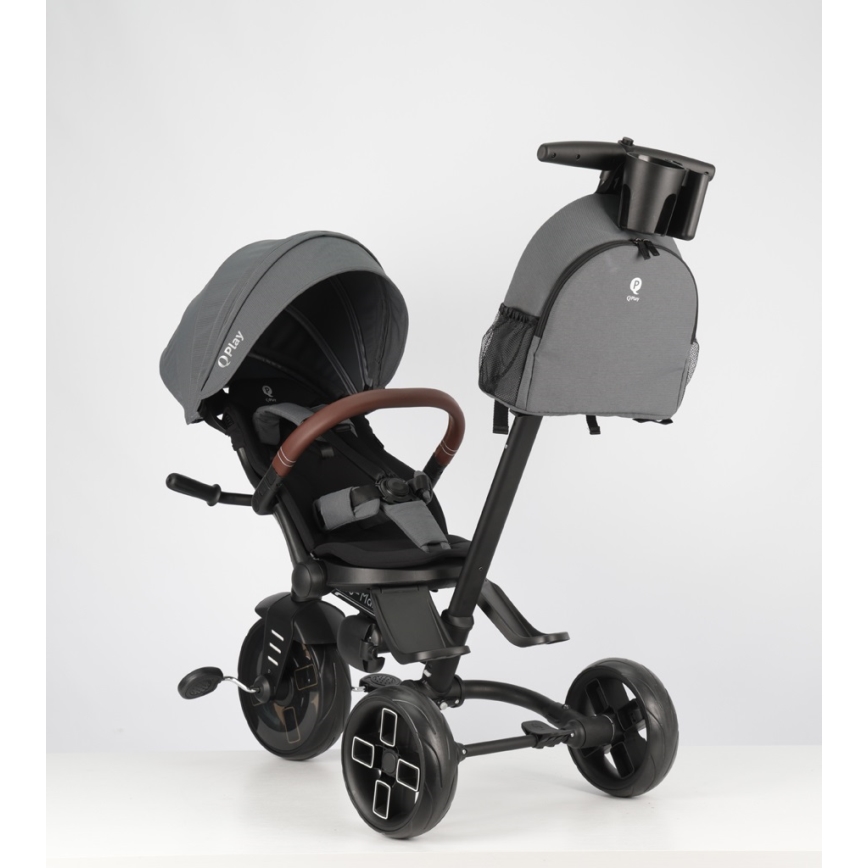QPlay - Kinderdriewieler 8-in-1 COMFO MAX grijs