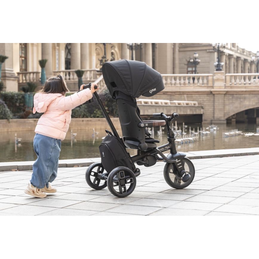 QPlay - Kinderdriewieler 8-in-1 COMFO MAX zwart