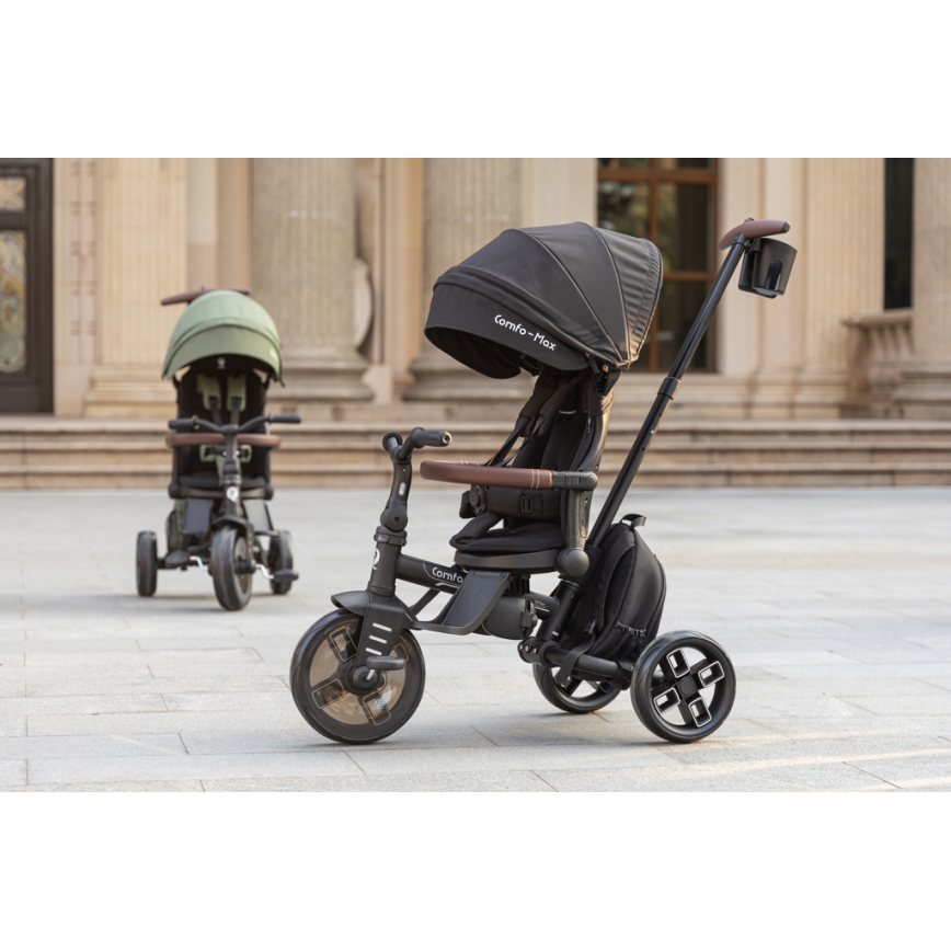 QPlay - Kinderdriewieler 8-in-1 COMFO MAX zwart