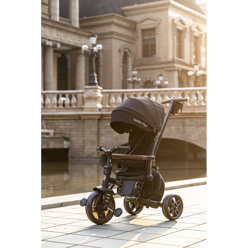 QPlay - Kinderdriewieler 8-in-1 COMFO MAX zwart