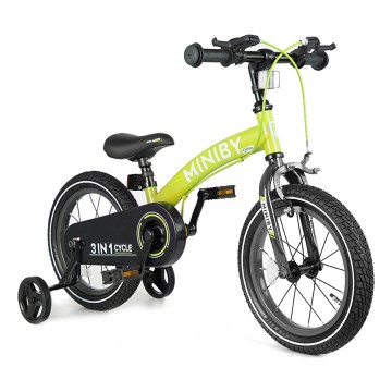 QPlay - Kinderfiets 14" MINIBY 3in1 groen