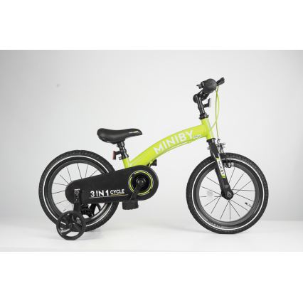 QPlay - Kinderfiets 14" MINIBY 3in1 groen