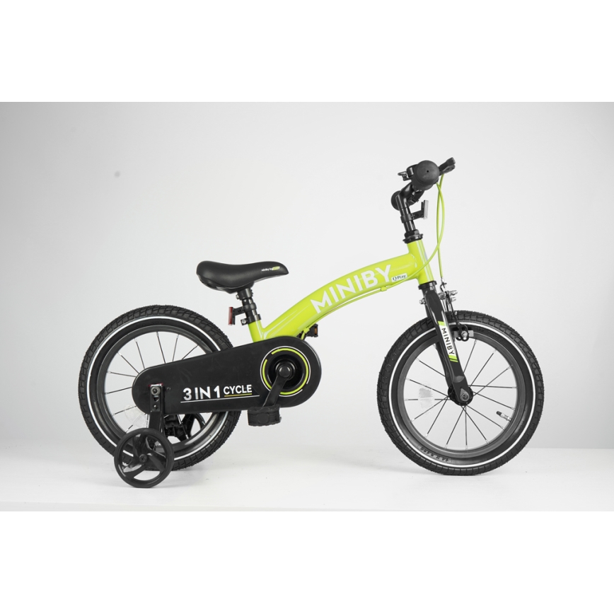 QPlay - Kinderfiets 14" MINIBY 3in1 groen
