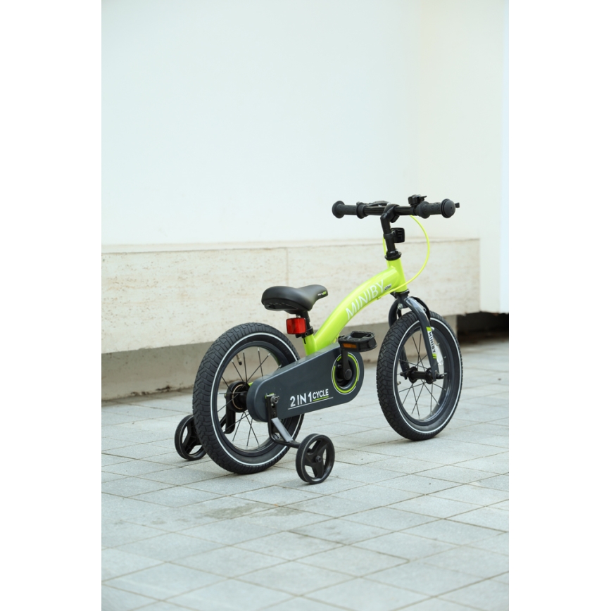 QPlay - Kinderfiets 14" MINIBY 3in1 groen