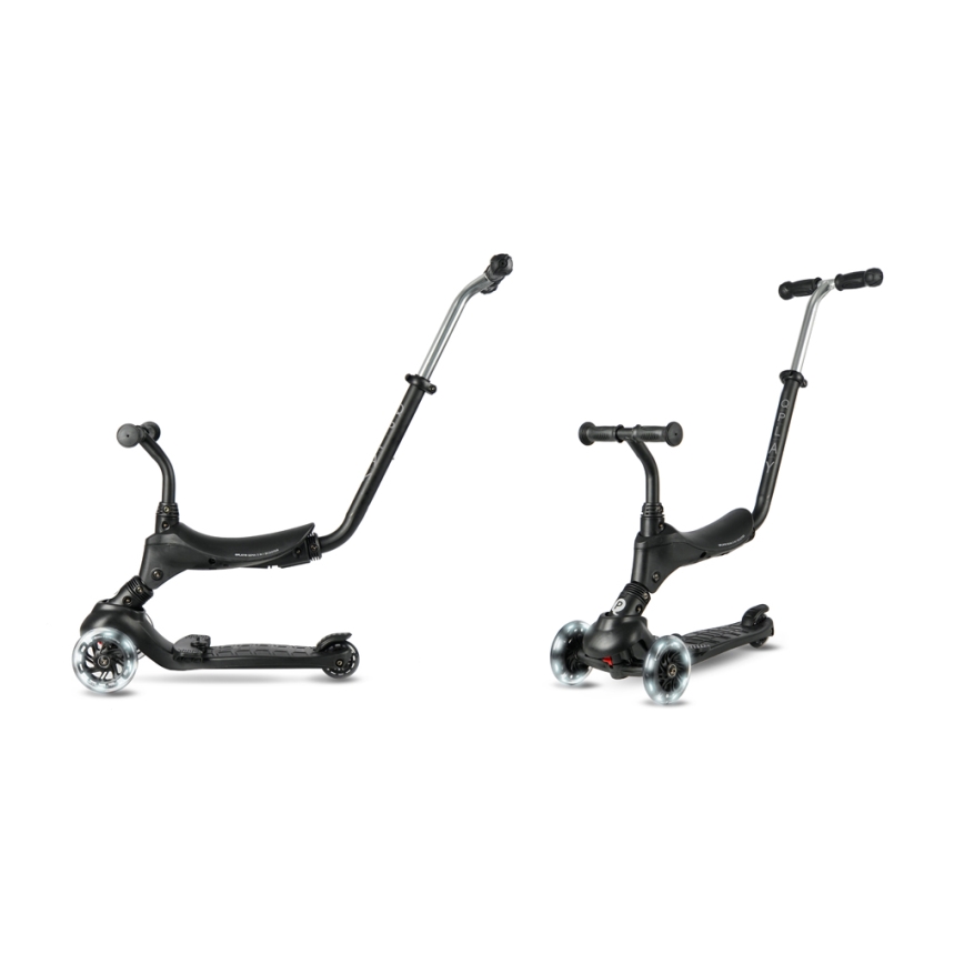 QPlay - Kinderstep 5-in-1 SEMA PRO met LED-wielen, zwart