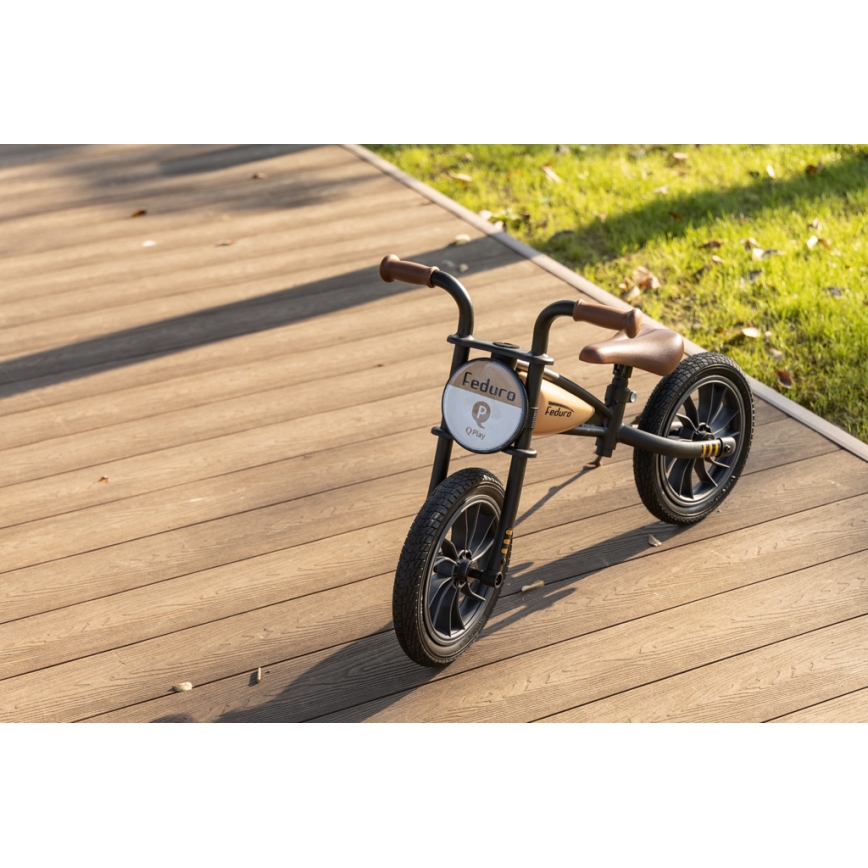 QPlay - Loopfiets FEDURO zwart/beige