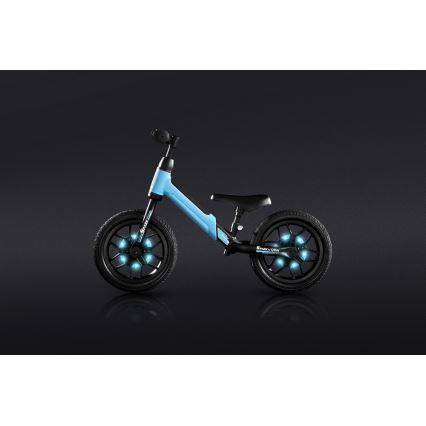 QPlay - Loopfiets met LED lichten op wielen SPARK blauw