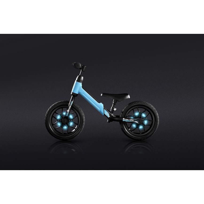 QPlay - Loopfiets met LED lichten op wielen SPARK blauw