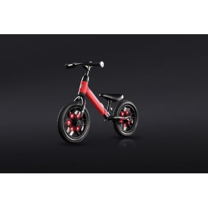 QPlay - Loopfiets met LED lichten op wielen SPARK rood
