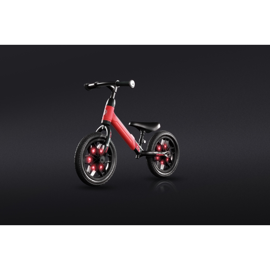 QPlay - Loopfiets met LED lichten op wielen SPARK rood