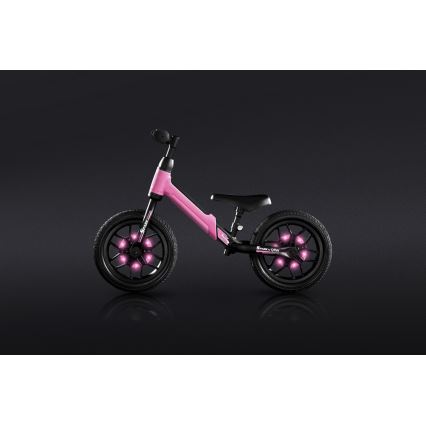 QPlay - Loopfiets met LED lichten op wielen SPARK roze