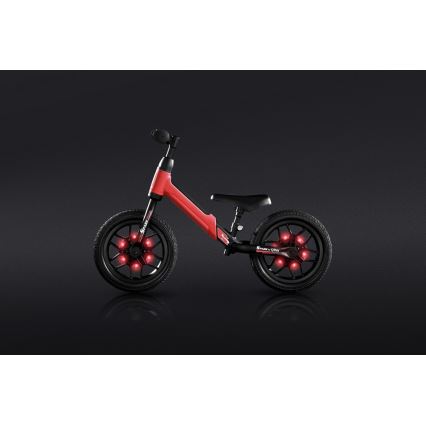 QPlay - Loopfiets met LED-verlichting in de wielen SPARK rood