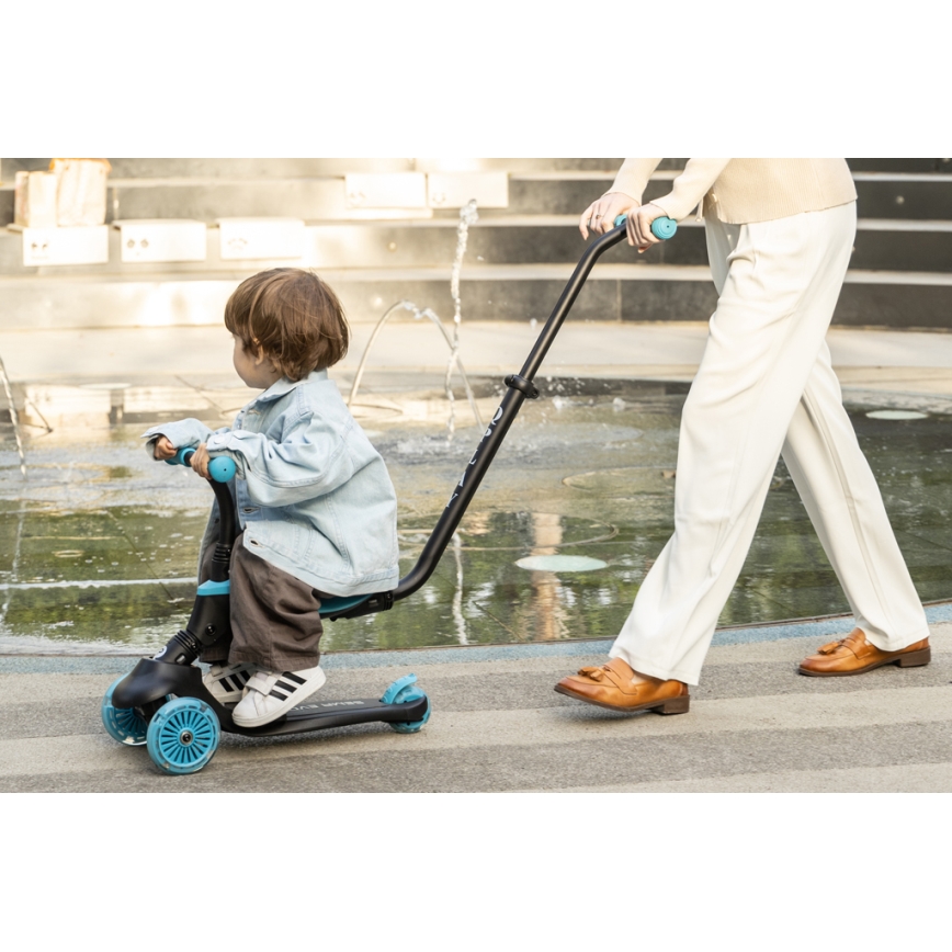 QPlay - SEMA EVO 5-in-1 kinderstep met LED-wielen, blauw