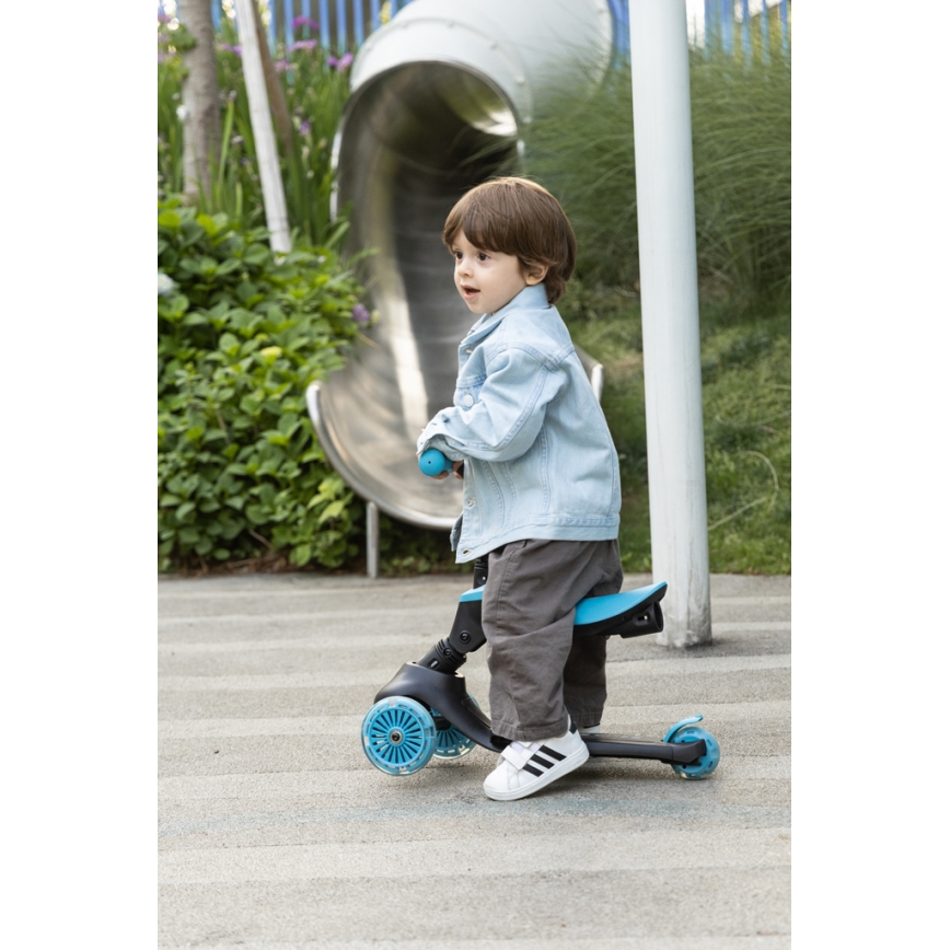 QPlay - SEMA EVO 5-in-1 kinderstep met LED-wielen, blauw