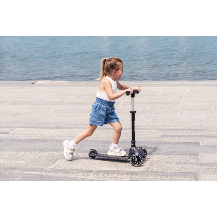 QPlay - SPARKLING kinderstep met LED-wielen, zwart