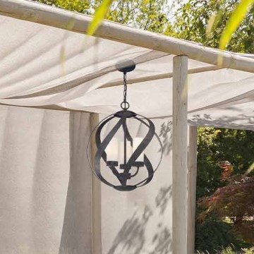 Quintiesse - Buitenhanglamp aan ketting BLACKSMITH 3xE14/40W/230V Ø 40,7 cm IP44 zwart