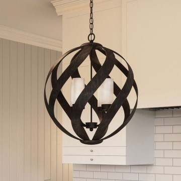 Quintiesse - Buitenhanglamp aan ketting BLACKSMITH 4xE14/40W/230V Ø 50,1 cm IP44 zwart
