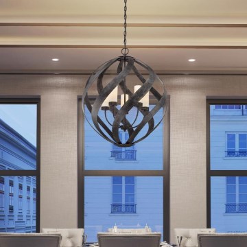 Quintiesse - Buitenhanglamp aan ketting BLACKSMITH 5xE14/40W/230V Ø 66,4 cm IP44 zwart