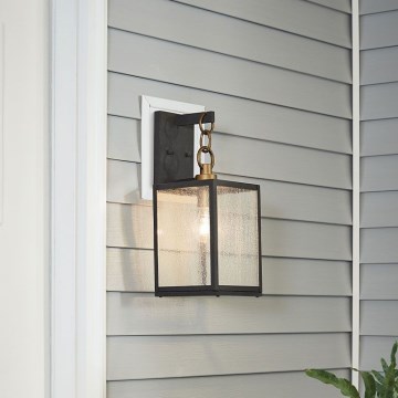 Quintiesse - Buitenwandlamp LAHDEN M 1xE27/60W/230V IP44 zwart/goud