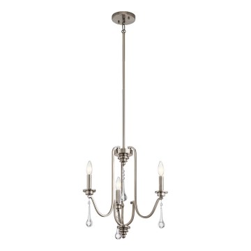 Quintiesse - Hanglamp aan stang KARLEE 3xE14/60W/230V Ø 45,7 cm mat chroom