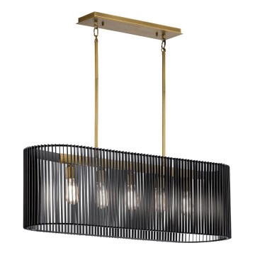 Quintiesse - Hanglamp met staaf LINARA 5xE27/60W/230V zwart/goud